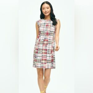 Brooks Brothers Madras Patchwork Shift Dress in cotton